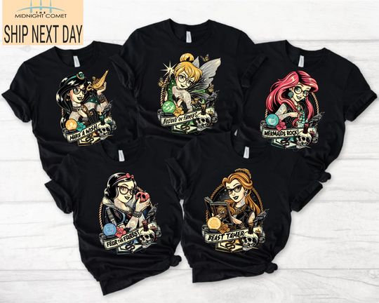 Disney Rocker Princess Shirt, Disney Punk Princess Shirt, Tattoo Disney Princess Shirt, Villains Princess Disney Shirt, Disney Trip Shirt