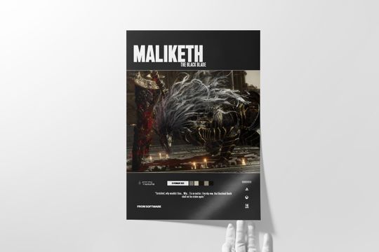 Elden Ring Maliketh The Black Blade Quote Gaming Poster | Wall Art | Home Decor |  Gaming Poster