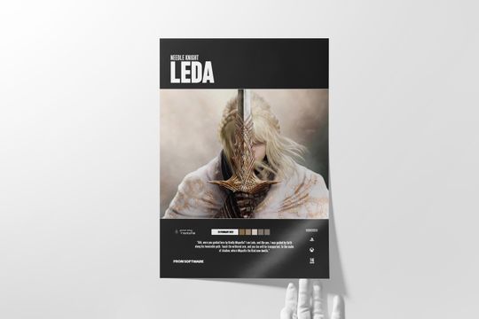 Elden Ring Needle Knight Leda Quote Gaming Poster | Wall Art | Home Decor |  Gaming Poster