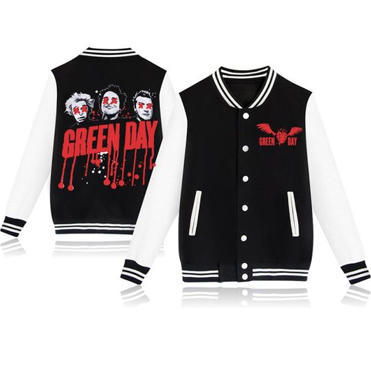 Green Day Saviors Dookie Baseball, Uniform  Baseball Jacket Green Day
