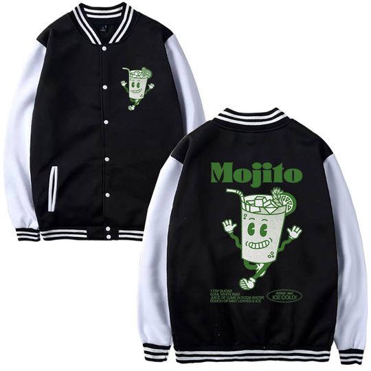 Funny Mojito Cocktail Graphic Baseball Jacket