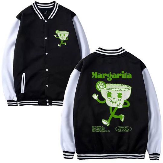 Funny Margarita Cocktail Graphic Print Baseball Jacket