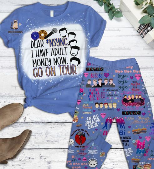 Nsync Pajamas Set, Team Nsync Shirt, Nsync Band Holiday Pajamas, Team Nsync Women Pajamas, Nsync Tour Halloween Pajama, Nsync Band Gift