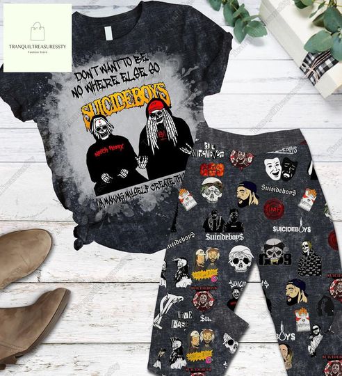 Suicideboys T-Shirt And Pants, Suicideboys Matching Pajamas Set, Suicideboys Tee, G59 Merch Pajamas, Suicideboys Shirt,Suicideboys Gift