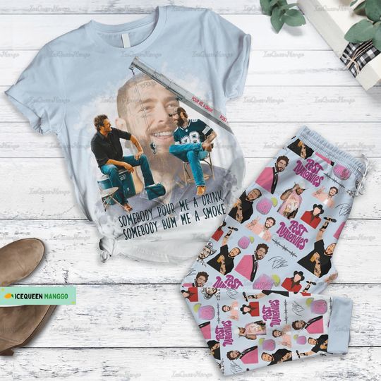 Posty Malone Pajamas, Posty Cowboy Rap Shirt, Malone Music The Album Shirt, Howdy Malone Posty Tour Shirt, I Had Some Help Pajamas