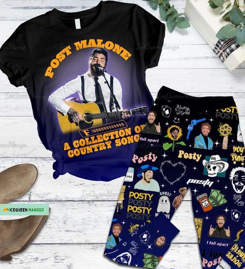 Post Malone Pajamas, Post Malone Rap Shirt, Malone Music The Album Shirt, Howdy Malone Posty Tour Shirt, Post Malone Album Rap 90s Tee