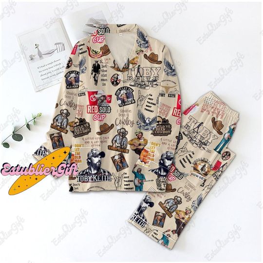 Toby Keith Shirt, Toby Keith Pajamas Set, Toby Keith Pajamas, Toby Keith Gift, Toby Keith Pajamas Pants, Memorial Toby Retro Shirt