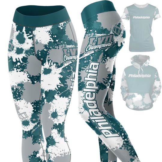 Philadelphia Football Drip Leggings, Yoga Legging, Sport Leggign, Football Lover Gift, Gift For Women, Birthday Gift