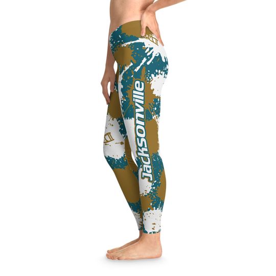 Jacksonville Football Drip Leggings, Yoga Legging, Sport Leggign, Football Lover Gift, Gift For Women, Birthday Gift