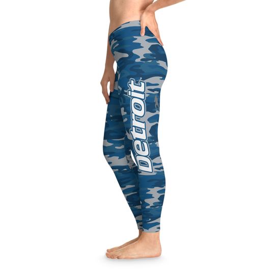Detroit Football Camo Leggings, Yoga Legging, Sport Leggign, Football Lover Gift, Gift For Women, Birthday Gift