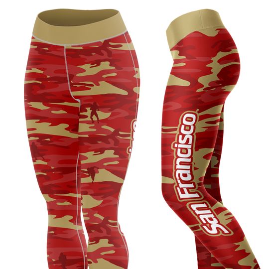 San Francisco Football Camo Leggings, Yoga Legging, Sport Leggign, Football Lover Gift, Gift For Women, Birthday Gift