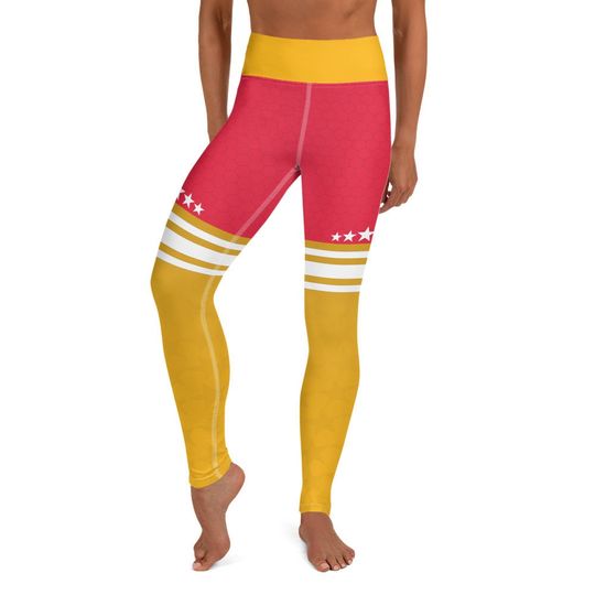 Kansas City Football Hex Stripe Leggings, Yoga Legging, Sport Leggign, Football Lover Gift, Gift For Women, Birthday Gift