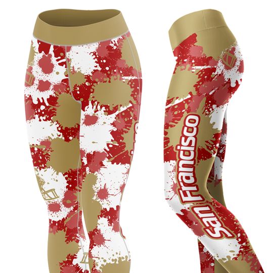San Francisco Football Drip Leggings, Yoga Legging, Sport Leggign, Football Lover Gift, Gift For Women, Birthday Gift