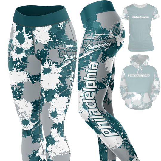 Philadelphia Football Drip Leggings - DIVISION CHAMPS, Yoga Legging, Sport Leggign, Football Lover Gift, Gift For Women, Birthday Gift