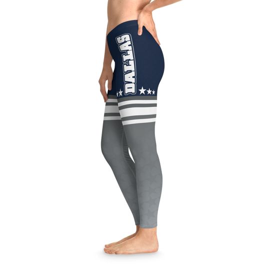 Dallas Football Classic Stripe Leggings, Yoga Legging, Sport Leggign, Football Lover Gift, Gift For Women, Birthday Gift