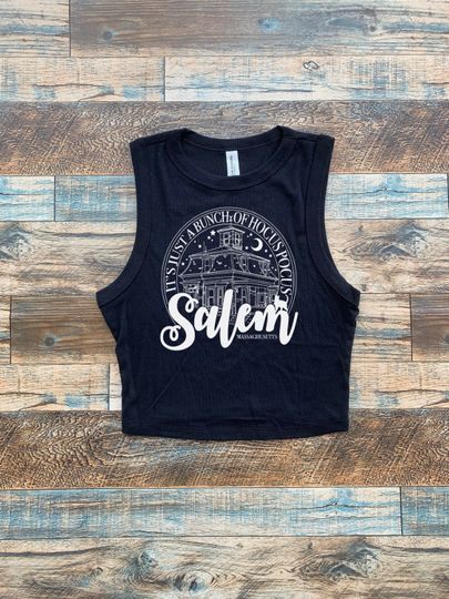 Salem Crop, It's Just A Bunch Hocus Pocus Crop Tank, Salem MA unisex tshirt, Womens Crop Top