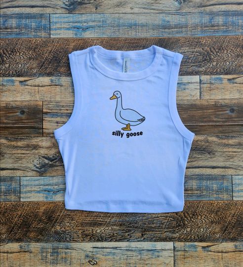 Silly Goose Crop Tank, Goose University Baby Tee, Goose Game Crop, Goose Baby Tshirt, Goose bump tshirt