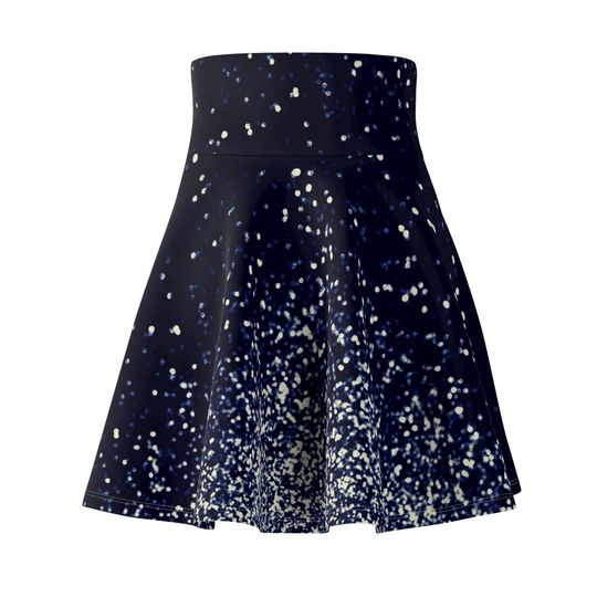 Women's Skater Skirt, Night Sky High Waisted Skirt