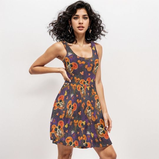 Mickey Halloween Dress , Fall Disney Party Dress, Halloween Mickey Dress