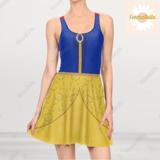 Halloween Snow White 3D Cosplay Costume Skater Dress, Snow White And The Seven Dwarfs Characters Dress, Disney Princess Women's Dress
