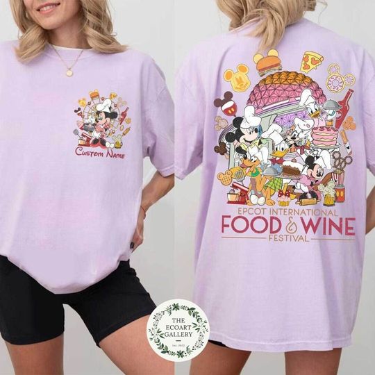 Two-sided Mickey and Friends Chef Disney Epcot International Food and Wine Festival 2024 Shirt