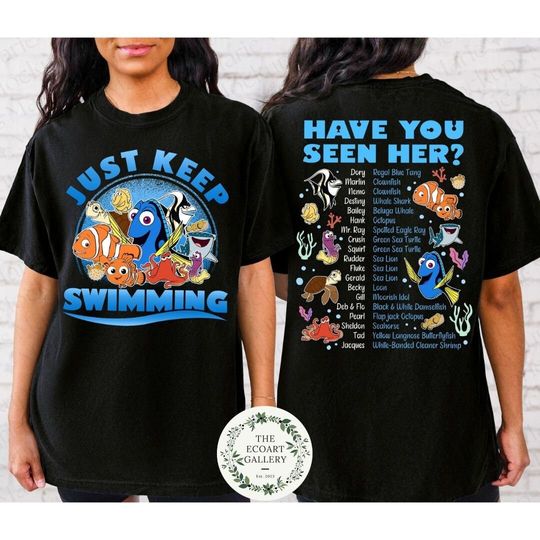 Two-sided Just Keep Swimming Disney Finding Nemo Shirt