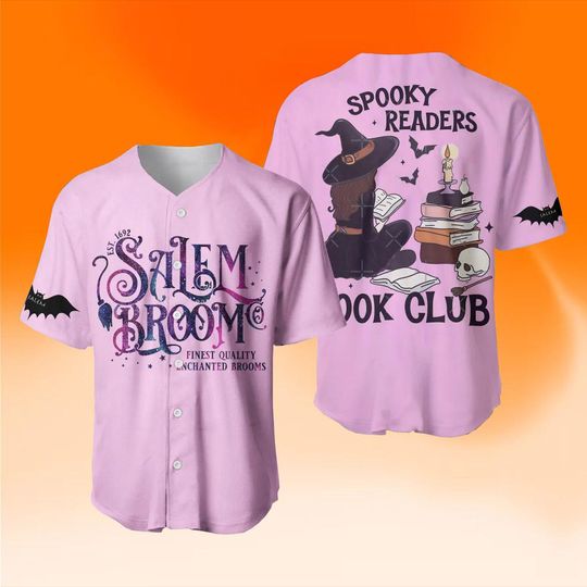 Salem Book Club Baseball Jersey, Bookish Halloween Jersey, Spooky Reader Jersey, Funny Book Lover, Salem Witches Shirt