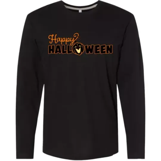Inktastic Happy Halloween Laughing Jack-o-Lantern In Orange Long Sleeve T-Shirt