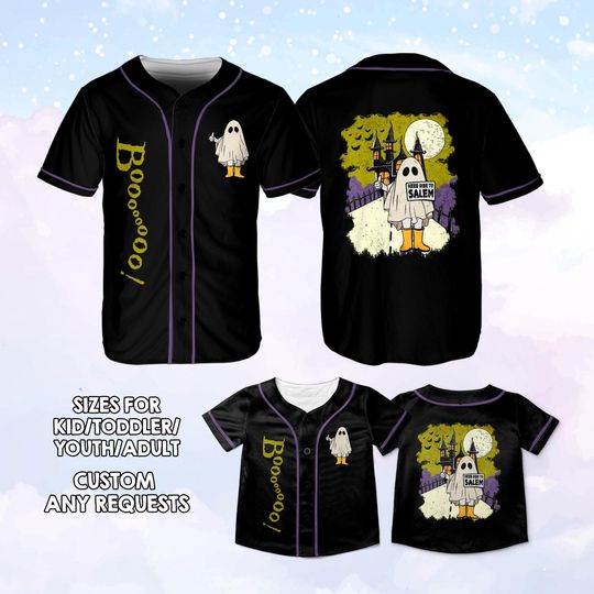 Need Ride To Salem Boo Baseball Jersey, Cute Boo Spooky Jersey, Happy Halloween Baseball Jersey, Halloween Costumes Matching Jersey