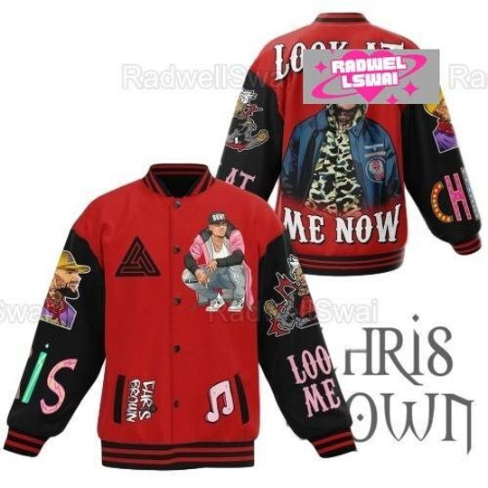 Chris Brown Look At Me Now Baseball Jacket, Chris Brown Baseball Jacket, Chris Brown Merch, Mens Baseball Jacket, Chris Brown Fan Gift