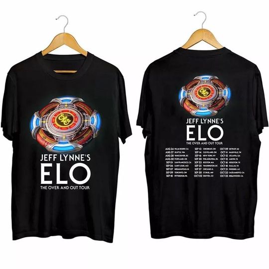 Jeff Lynne's ELO Over and Out FINAL Tour 2024 Shirt, Jeff Lynne's Elo 2024 Concert Tee, Jeff Lynne's ELO Fan Gift, Rock Band Music Tour