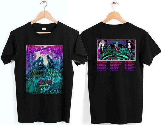 Rob Zombie and Alice Cooper's Freaks On Parade Tour Concert 2024 Shirt, Rob Zombie Tour shirt, Alice Cooper Freaks On Parade Tour Shirt