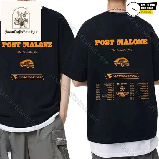 Post Malone Tour Unisex Shirt, Post Malone 2024 Tour Hoodie, Post Malone Merch Sweatshirt