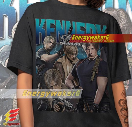 Leon Kennedy Blue Version Vintage T-Shirt, Leon S. Kennedy Vintage Shirt, Leon Kennedy Shirt