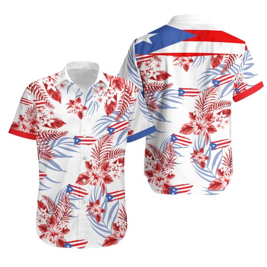 Puerto Rico 3D Hawaiian Shirt, Puerto Rico Flag Tropical Shirt, Halloween Costume For Family Group Shirt, Christmas Gift Best Price