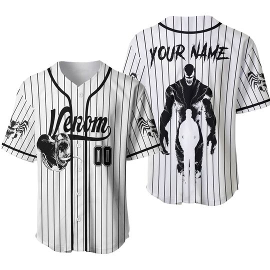 Custom Venom Baseball Jersey, Venom 3 Baseball Shirt, Venom Jersey Shirt, Superhero Shirt