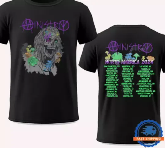 Ministry Mushroom North America 2024 Tour Vintage T Shirt