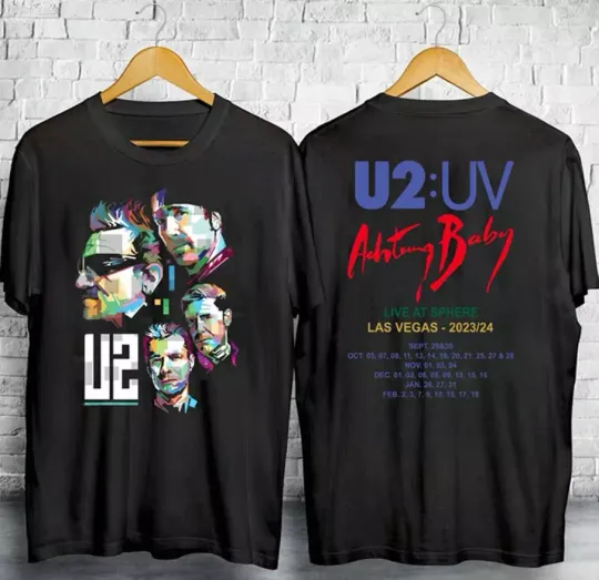 Rare!! U2uv Achtung Baby Live At Sphere Tour 2024 T-shirt Unisex