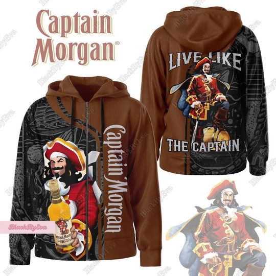 Captain Morgan 3D Hoodie, Captain Morgan Hoodie, Captain Morgan Unisex Hoodie, Captain Morgan Men Hoodie, Morgan Rum Aesthetic Hoodie