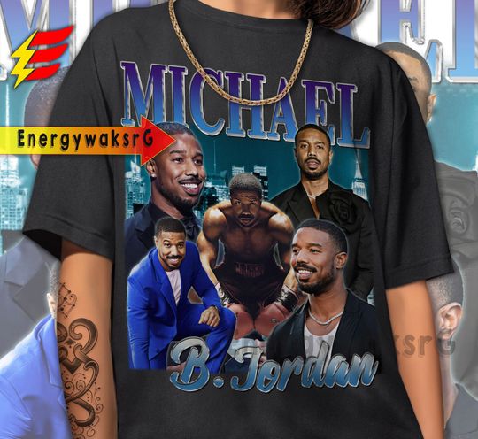 MICHAEL B JORDAN Shirt, Michael B Jordan T shirt, Michael B Jordan Homage T-Shirt, Michael Bakari Jordan American Actor Vintage Merch
