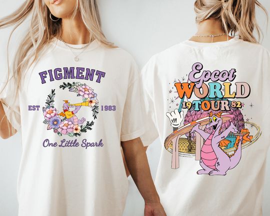 Figment est. 1983 One Little Spark T-Shirt, Disney Epcot World Tour 1982 Shirt, Disneyland Vacation Tee, Disney Holiday Sweatshirt
