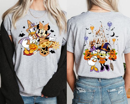 Minnie And Daisy Halloween T-Shirt, Disney Minnie Daisy Pumpkin, Disney Girls Adventure Trip Shirt, Halloween Minnie Daisy Disney Trip Tee