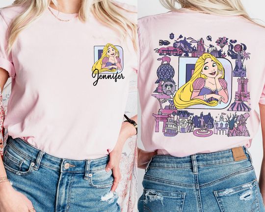 Disney Princesses T-Shirt, Elsa Belle Aurora Tiana Merida Rapunzel Tee, Disneyland Girls Matching Vacation Tee, Custom Princess Shirt