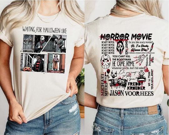 Waiting For Halloween Like Tee, Horror Movie Bogeyman Scary Movie T-Shirt, Halloween Theme Sweatshirt, Skeleton Shirt, Ghost Face Shirt
