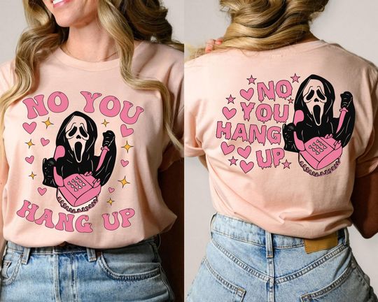 No You Hang Up Death T-Shirt, Halloween Shirt, Halloween Theme Shirt, Spooky Season Tee, Halloween Ghost Sweater, Halloween Party Tee