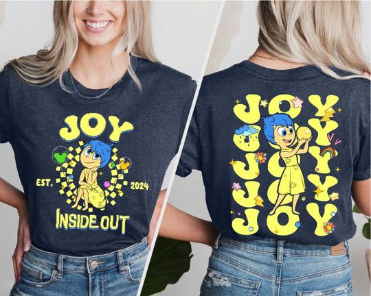 Joy Est. 2024 Inside Out T-Shirt, Inside Out Characters Shirt, Inside Out Positive Vibes, Disney Feelings Matching Tee, Mental Health Shirt