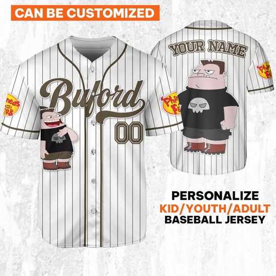 Custom Disney Phineas and Ferb Buford Simple Baseball Jersey, Custom Kids, Youth, Adult Disney Baseball Jersey Sports Outfits Cute Gifts