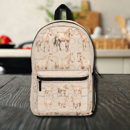 Horse and Bridle Backpack, Vintage Rodeo Chic, Stylish & Durable Horse Gifts, Perfect for School or Casual Outings, Equestrian Bag