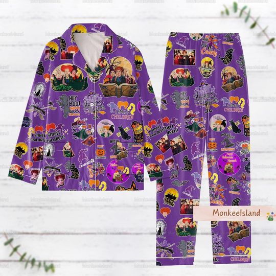 Halloween Hocus Pocus Pajamas, Sanderson Sisters Pajamas, Just A Bunch Of Hocus Pocus Pj Set, Disney Witches Shirt, Spooky Season Gift