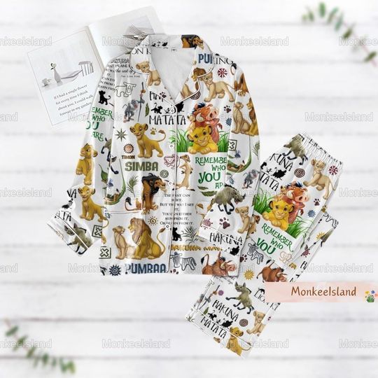 The Lion King Pajamas, Disney Lion King Pajamas Set, Hakuna Matata Holiday Pajamas, Animal Kingdom Shirt, Halloween Gift
